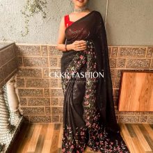 GEORGETTE SAREE WITH SEQUENCE WORK