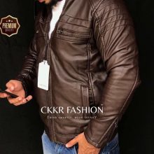 Leather Jacket For Men-Coffee Color XL