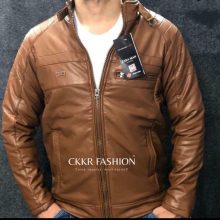 Leather Jacket For Men-Brown XL