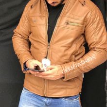Leather Jacket For Men-Tan XL